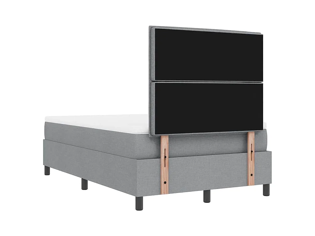 Boxspringbed met hoofdeinde Lichtgrijs 120 x 190 cm Stof
