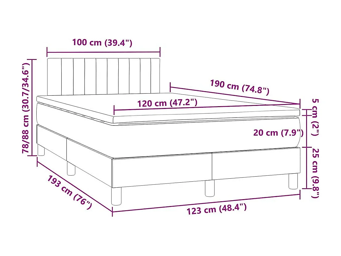 Boxspring met matras en LED fluweel roze 120x190 cm