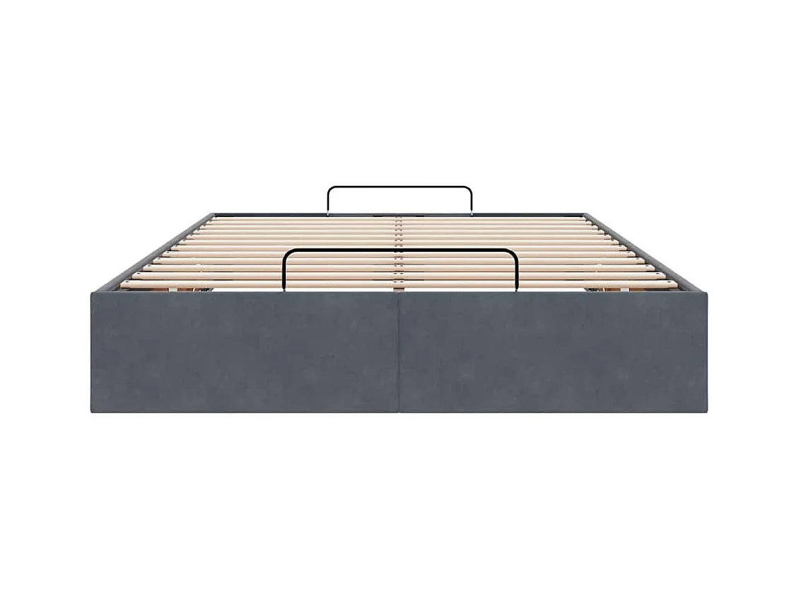 Cadre de lit ottoman sans matelas gris foncé 120x200 cm velours