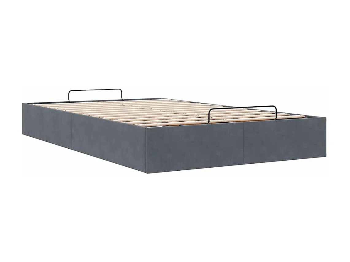 Ottoman-Bett ohne Matratze Dunkelgrau 120x200 cm Samt