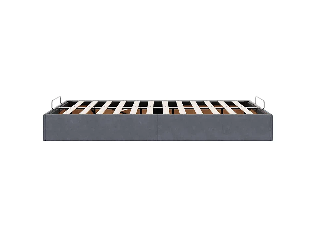 Estructura de cama otomana sin colchón terciopelo gris oscuro