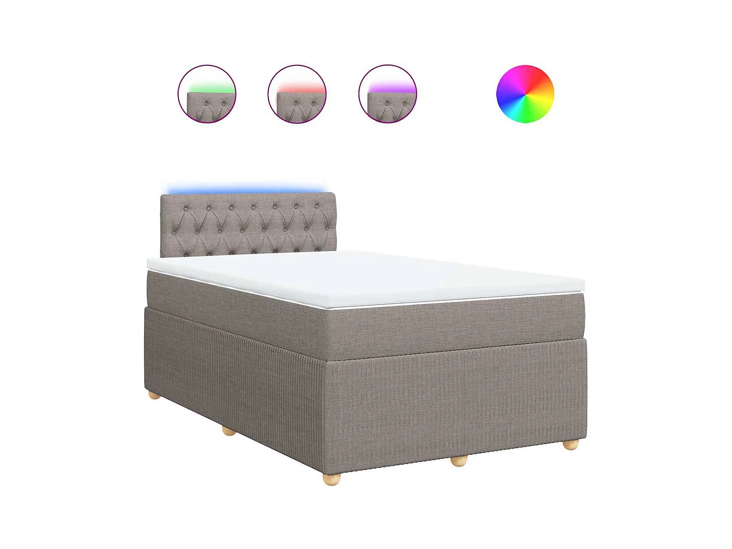 Boxspringbett mit Matratze Taupe 120x190 cm Stoff