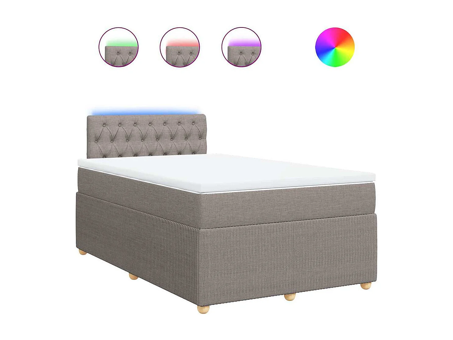 Sommier à lattes de lit avec matelas taupe 120x190 cm tissu