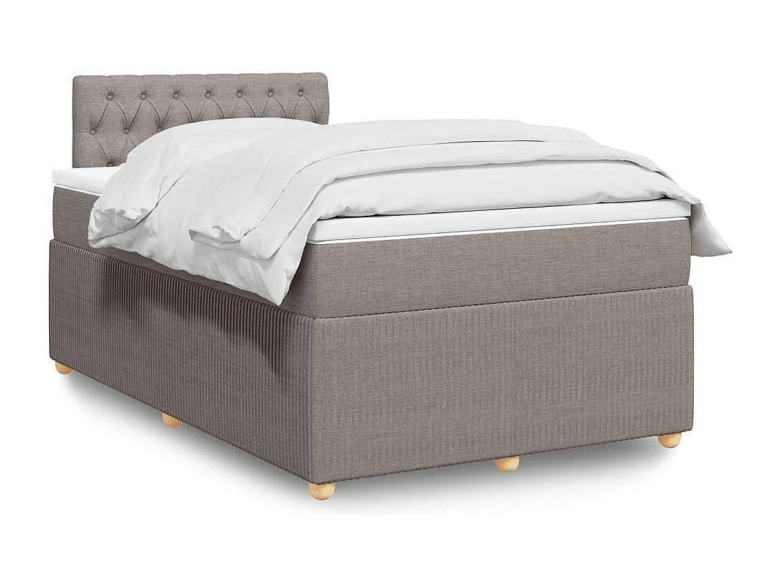 Sommier à lattes de lit avec matelas taupe 120x190 cm tissu