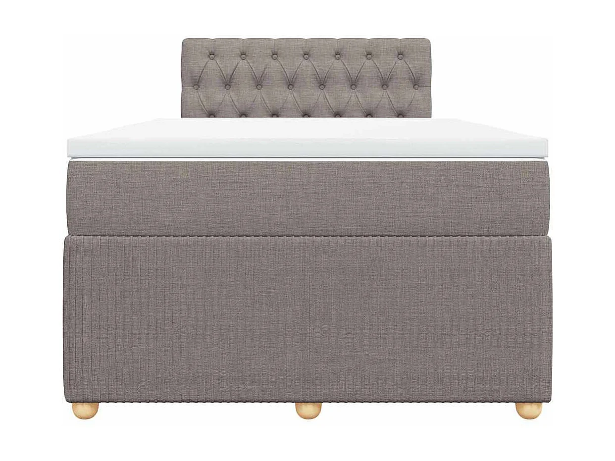 Sommier à lattes de lit avec matelas taupe 120x190 cm tissu