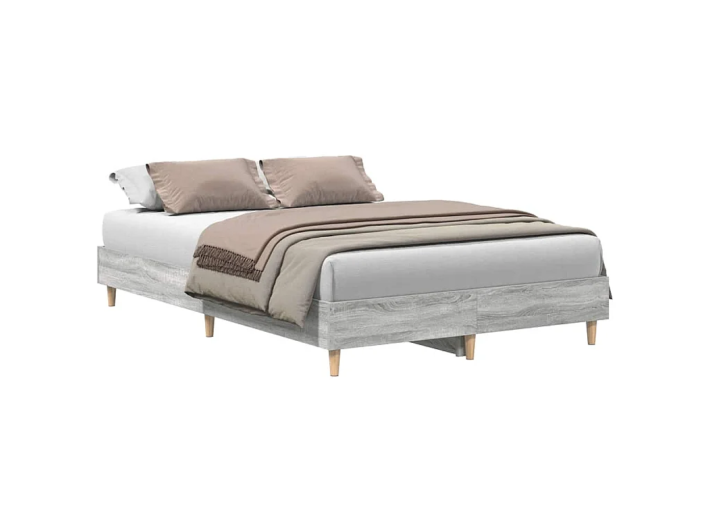 Bettgestell ohne Matratze Grau Sonoma 120x200 cm Holzwerkstoff