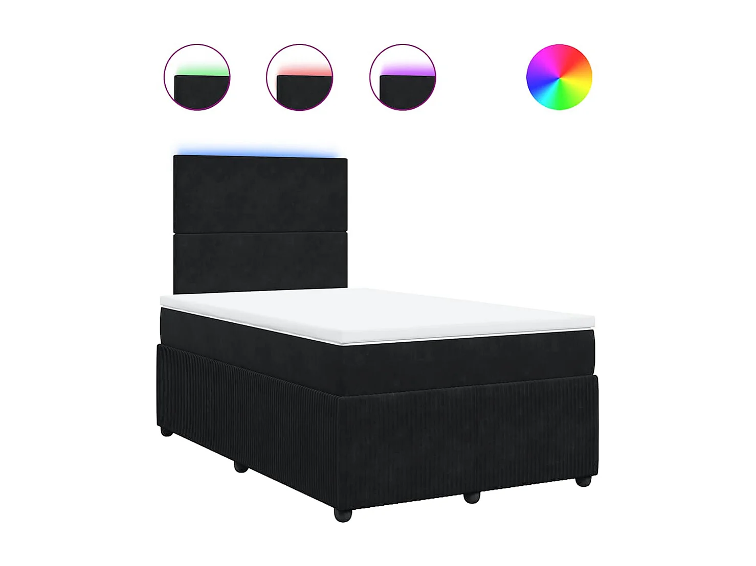 Boxspring met matras fluweel zwart 120x190 cm