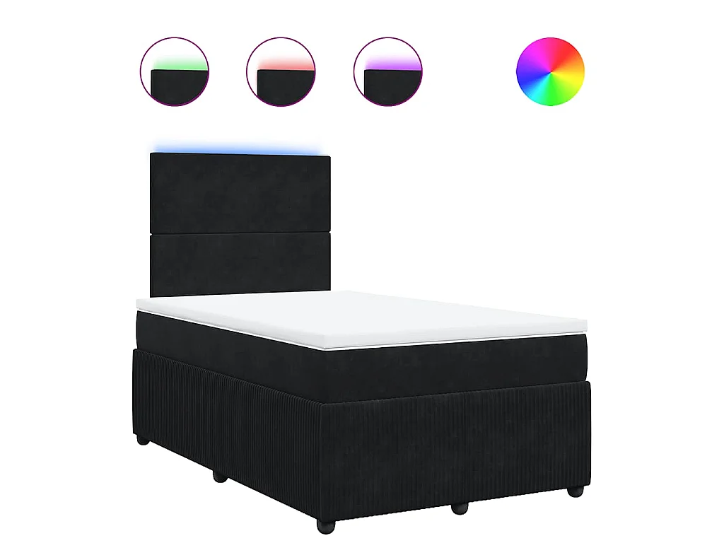Boxspringbett mit Matratze Schwarz 120x190 cm Samt