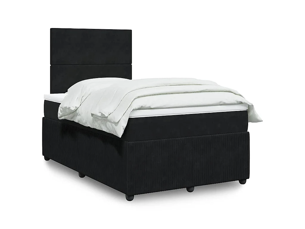Boxspringbett mit Matratze Schwarz 120x190 cm Samt