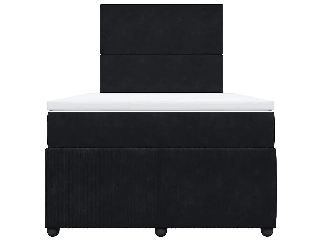 Boxspringbett mit Matratze Schwarz 120x190 cm Samt