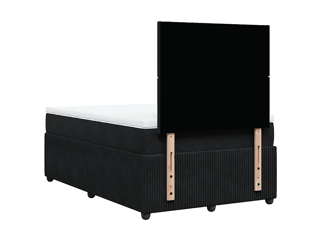 Boxspringbett mit Matratze Schwarz 120x190 cm Samt