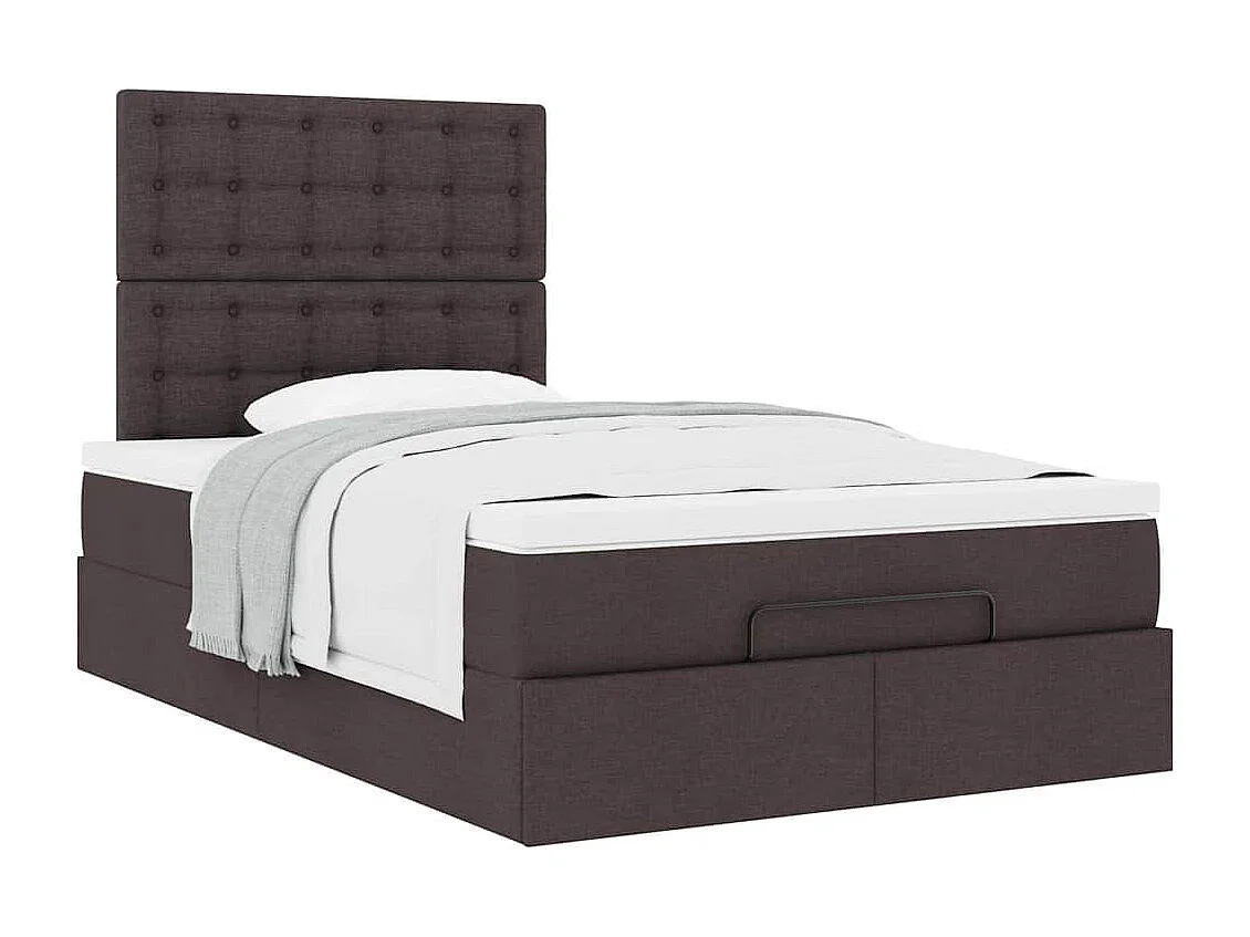 Ottoman bed met matras 120x190 cm stof donkerbruin