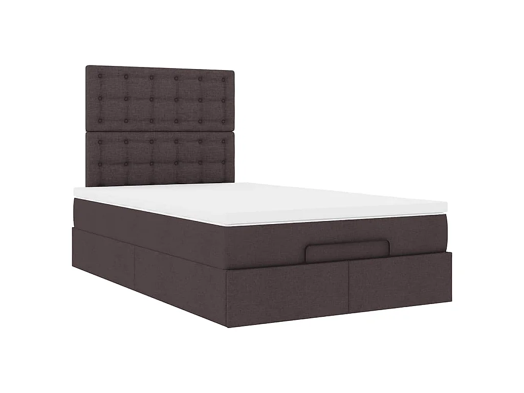 Ottoman-Bett mit Matratze Dunkelbraun 120x190 cm Stoff