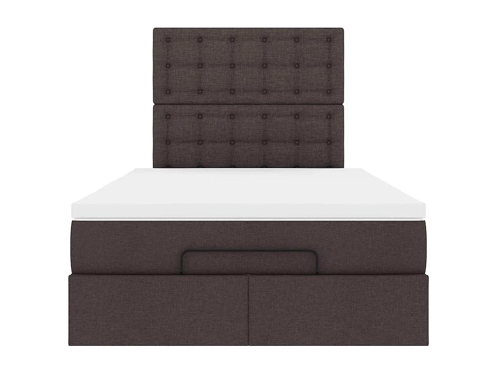 Ottoman-Bett mit Matratze Dunkelbraun 120x190 cm Stoff