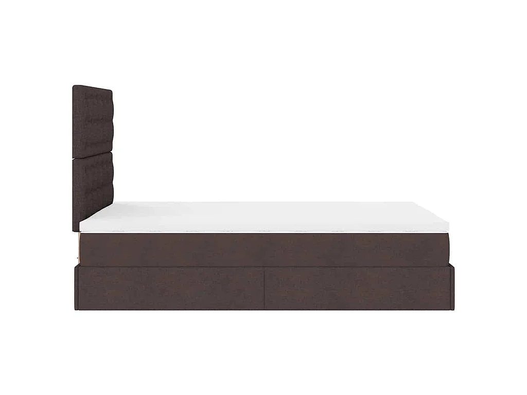 Ottoman-Bett mit Matratze Dunkelbraun 120x190 cm Stoff