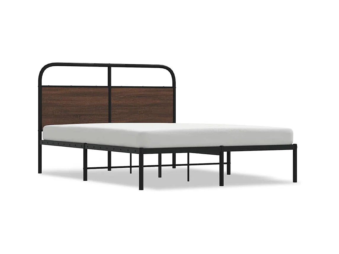Bettgestell ohne Matratze 120x200 cm Braun Eichen-Optik