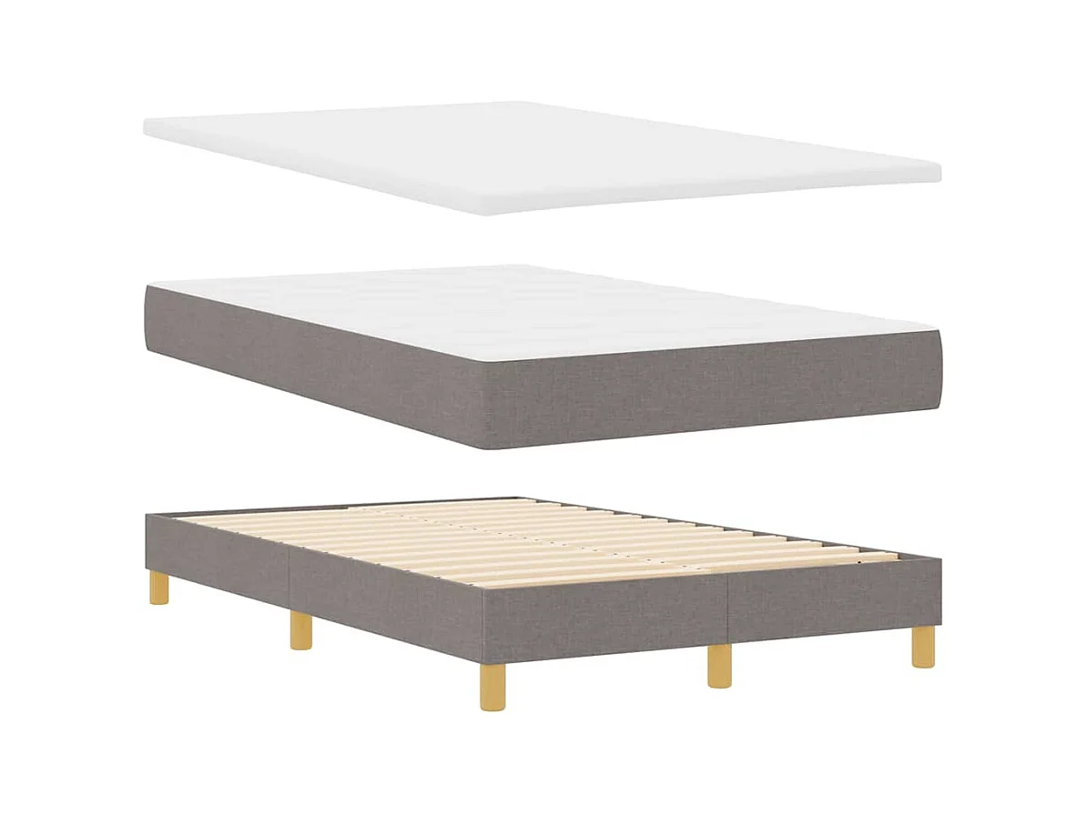 Lit boxspring avec matelas Taupe 120 x 200 cm tissu