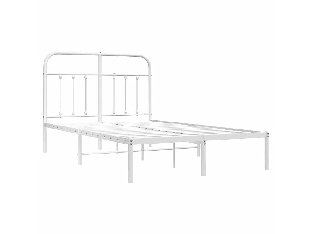 Giroletto con Testiera Metallo Bianco 120x190 cm