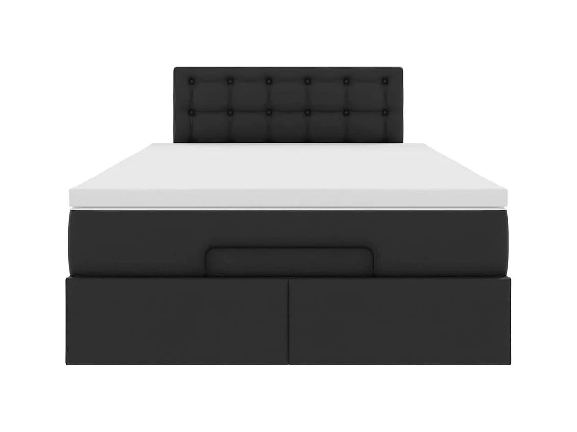 Cadre de lit ottoman avec matelas noir 120x200 cm similicuir