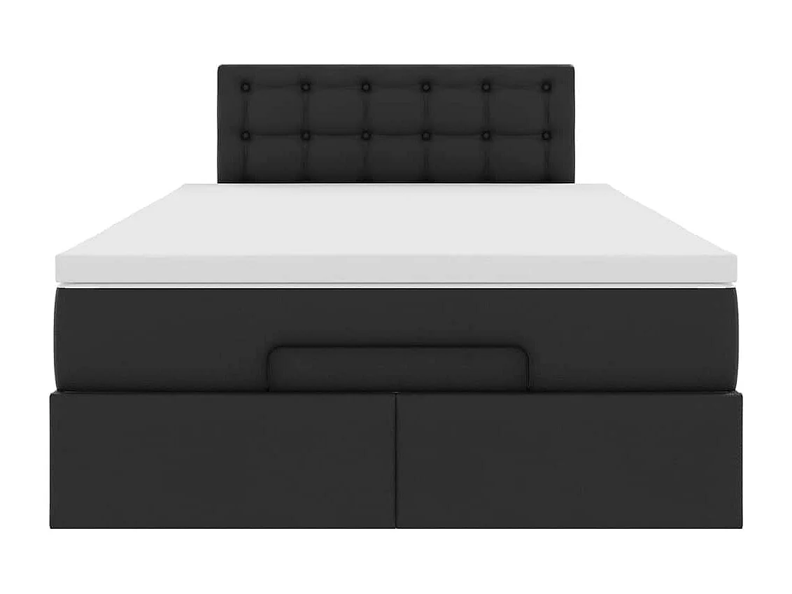 Cadre de lit ottoman avec matelas noir 120x200 cm similicuir