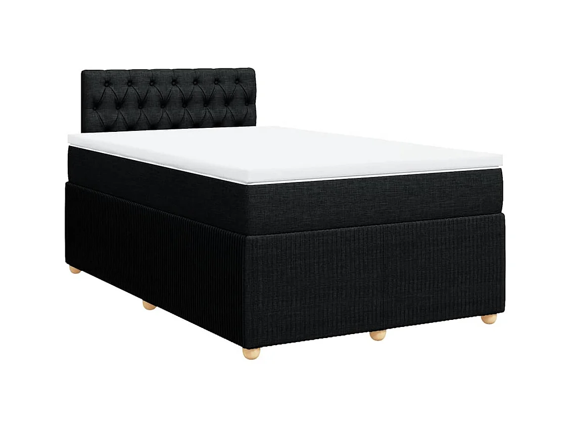 Cama boxspring com colchão 120x190 cm tecido preto