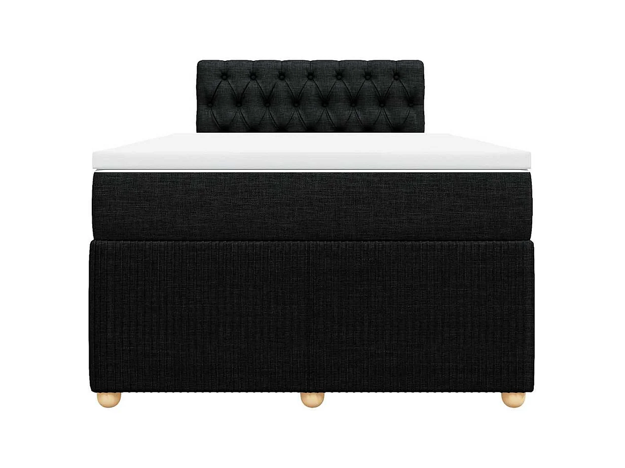 Cama boxspring com colchão 120x190 cm tecido preto