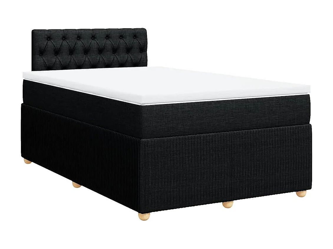 Cama boxspring com colchão 120x190 cm tecido preto