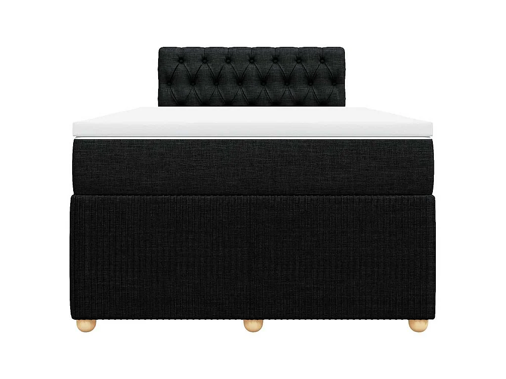 Cama box spring con colchón tela negro 120x190 cm