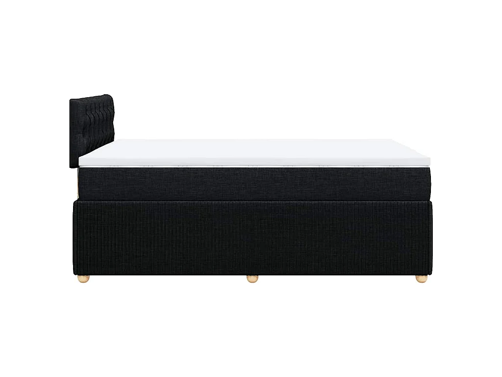 Cama box spring con colchón tela negro 120x190 cm