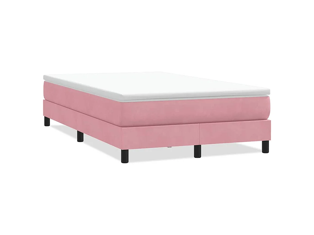 Cama com molas sem colchão 120x220 cm veludo rosa