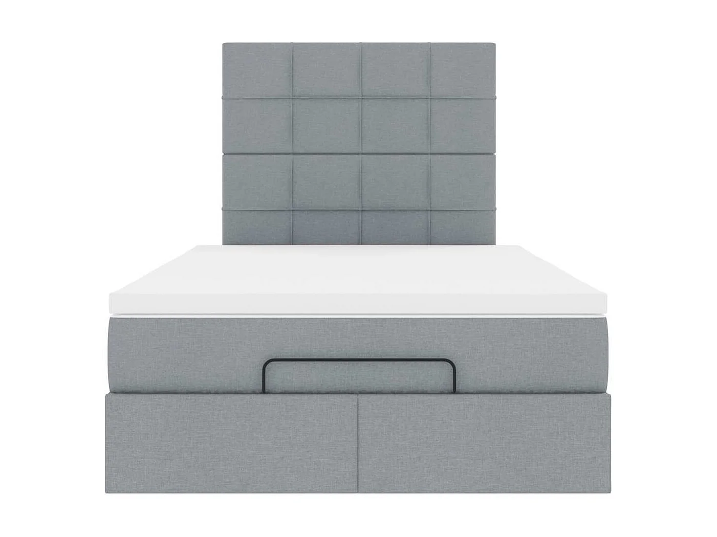Cadre de lit ottoman avec matelas gris clair 120x190 cm tissu