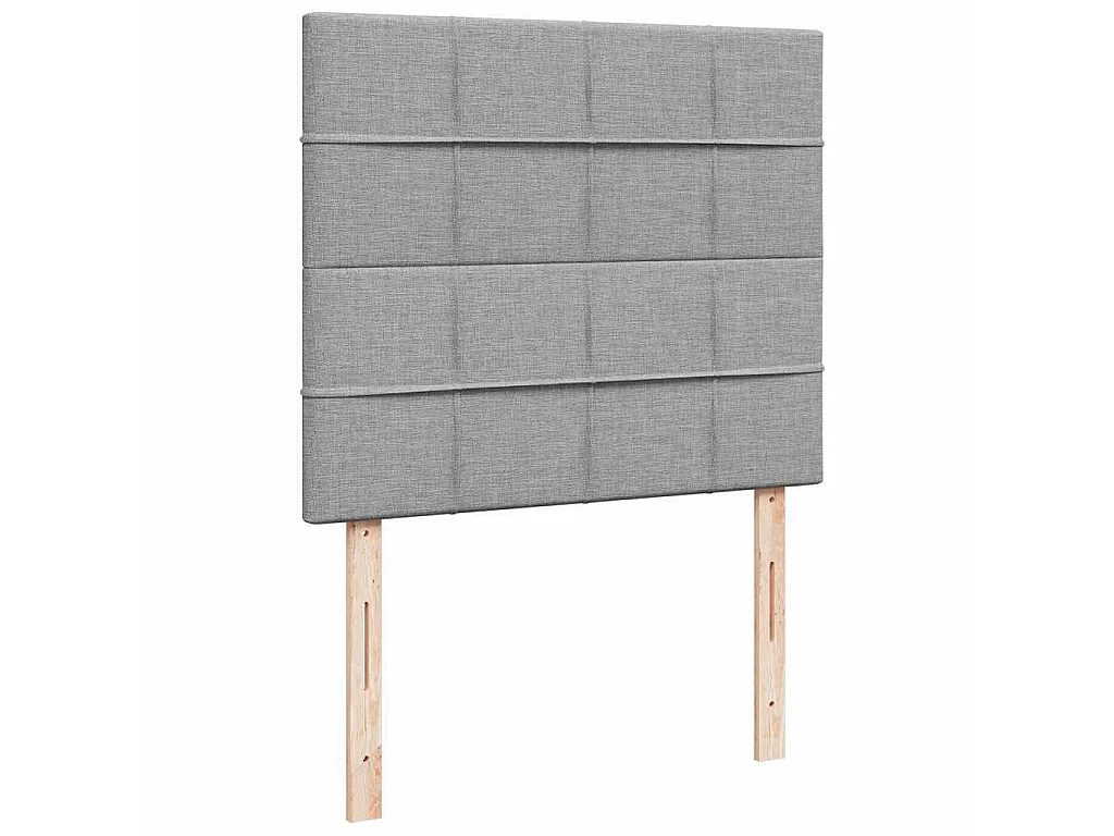Ottoman bed met matras en LED's 120x190 cm stof lichtgrijs