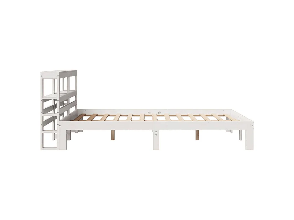 Bettgestell mit Kopfteil ohne Matratze Weiß 120x200 cm