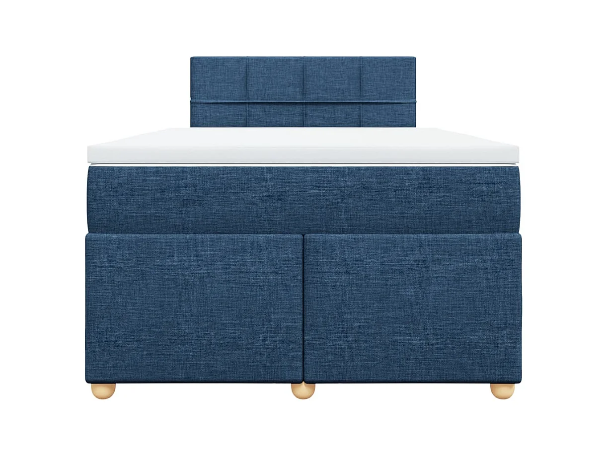 Boxspringbett mit Matratze Blau 120x200 cm Stoff