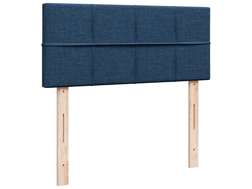 Cama box spring con colchón tela azul 120x200 cm