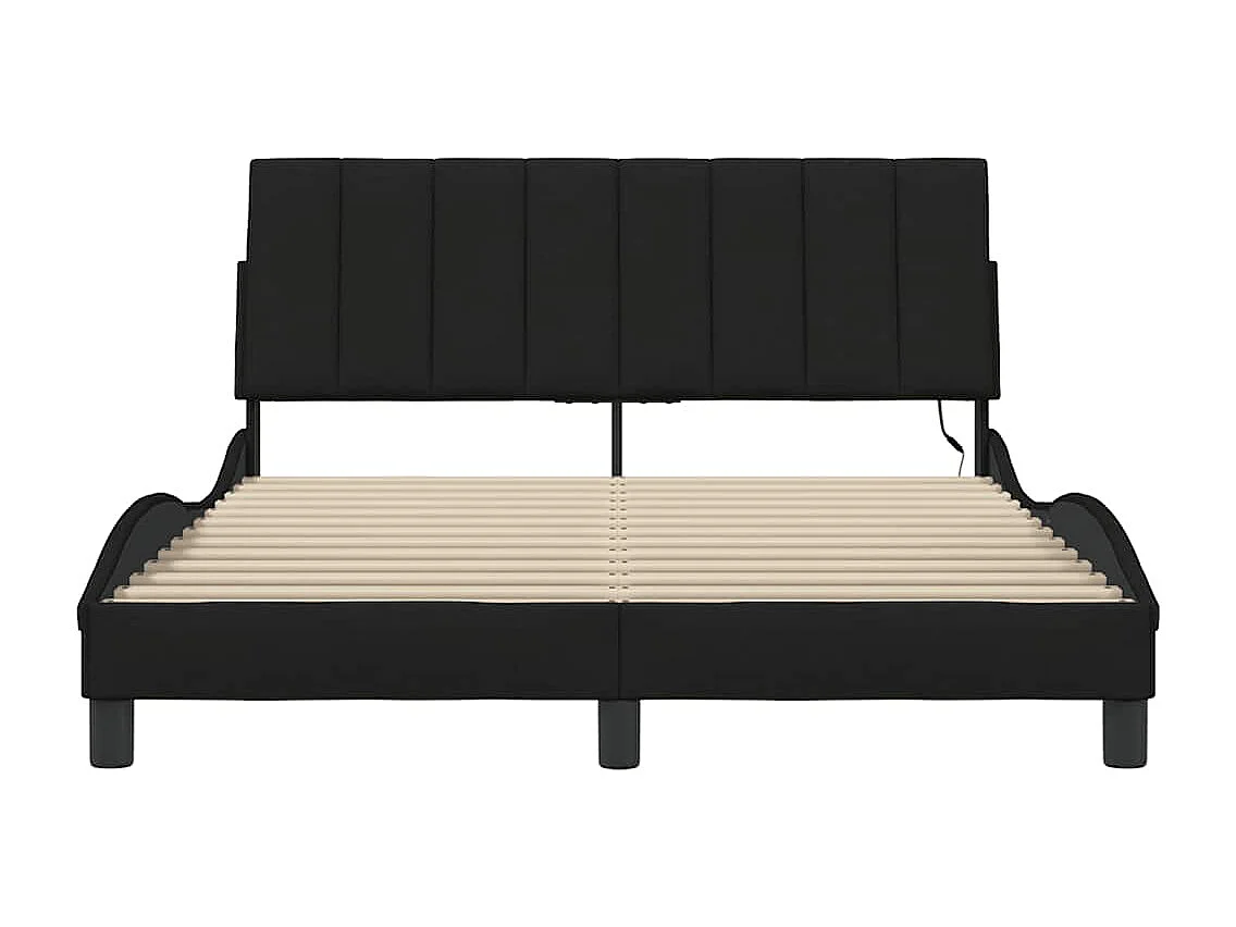 Bettgestell ohne Matratze "Hanko" Schwarz 120x200 cm Stoff