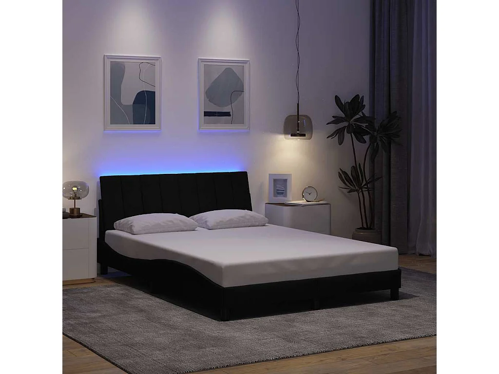 Giroletto senza Materasso Hanko Nero 120x200 cm Tessuto