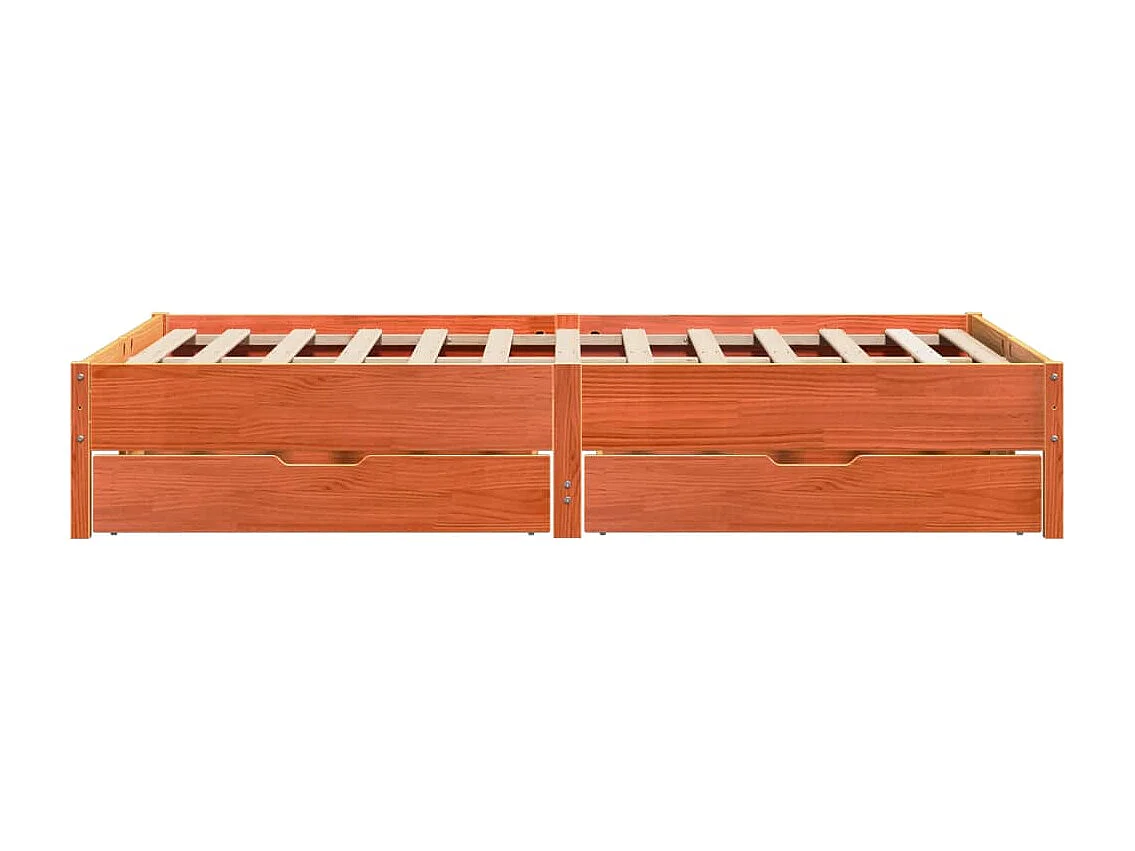 Cadre de lit sans matelas cire marron 120x200cm bois pin massif