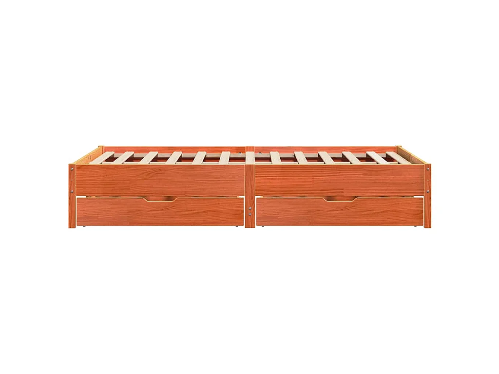 Bedframe zonder matras massief grenenhout wasbruin 120x200 cm
