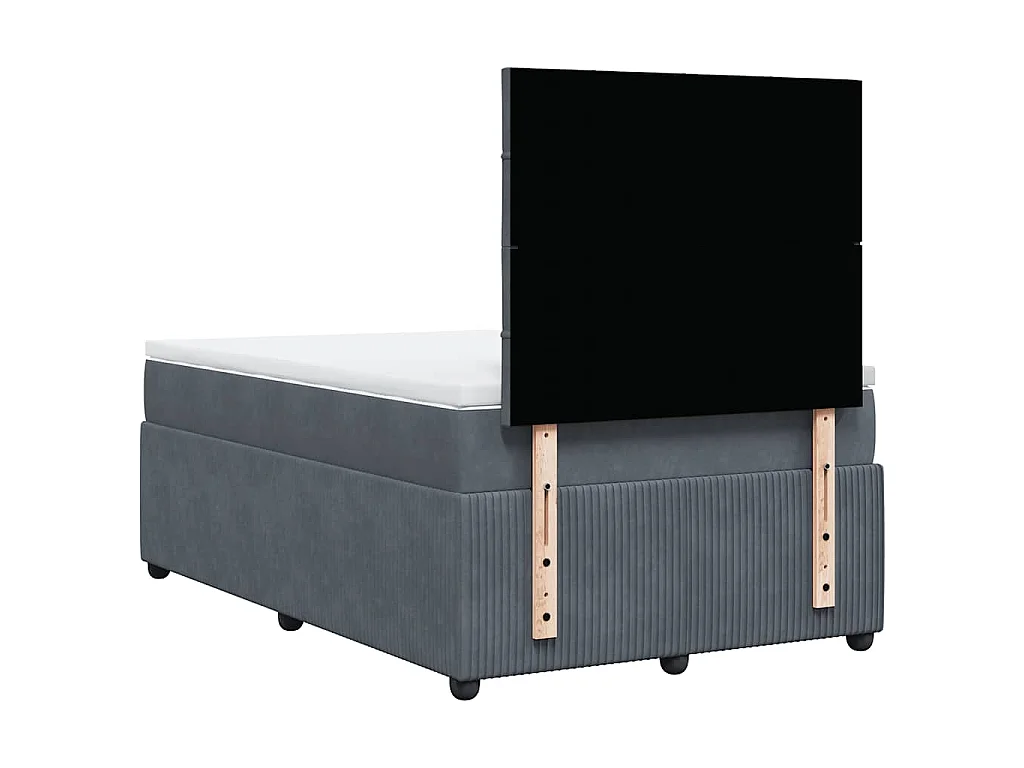 Boxspring met matras fluweel donkergrijs 120x190 cm