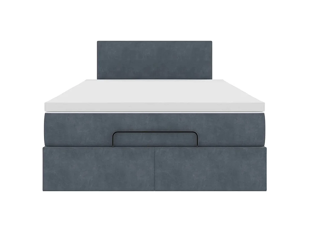 Ottoman-Bett mit Matratze Dunkelgrau 120x200 cm Samt