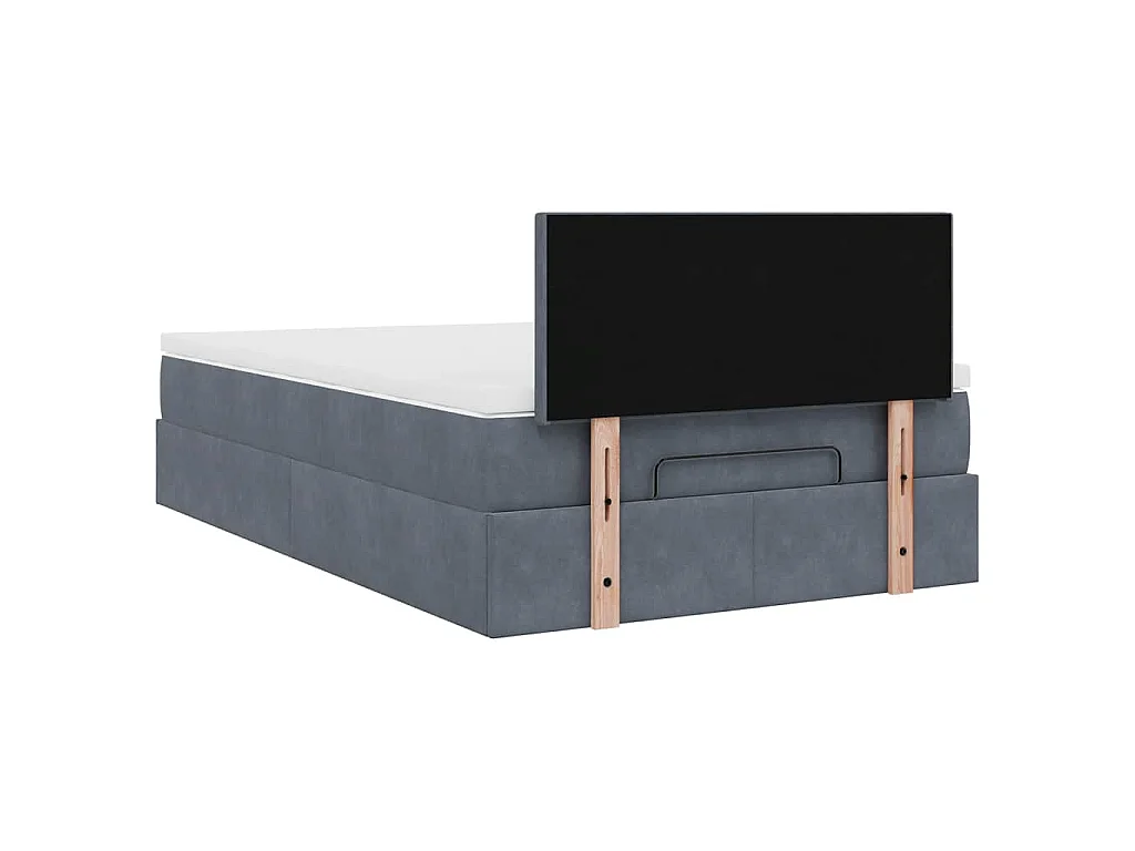 Ottoman-Bett mit Matratze Dunkelgrau 120x200 cm Samt
