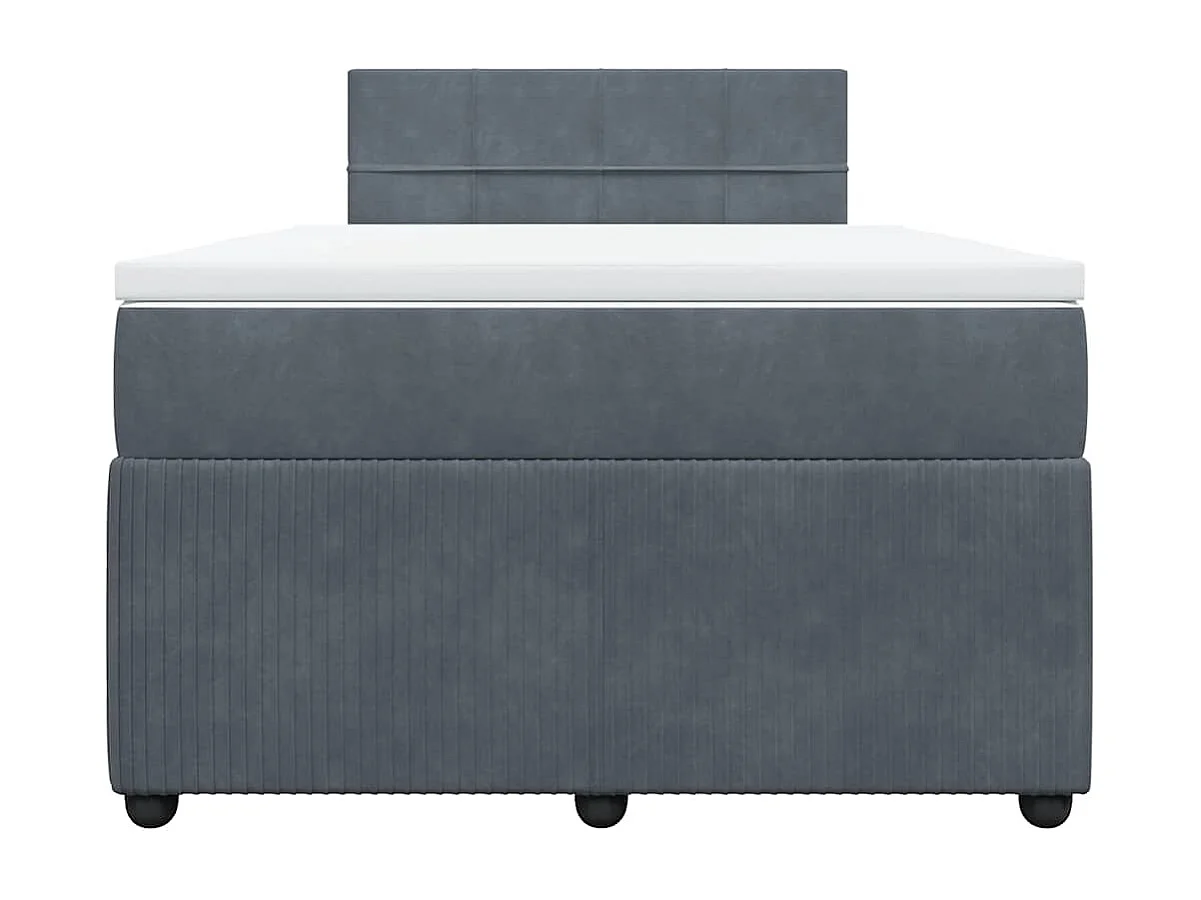 Boxspringbett mit Matratze Dunkelgrau 120x190 cm Samt