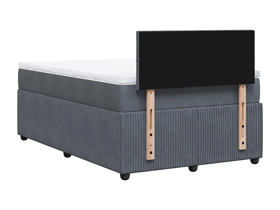Boxspringbett mit Matratze Dunkelgrau 120x190 cm Samt
