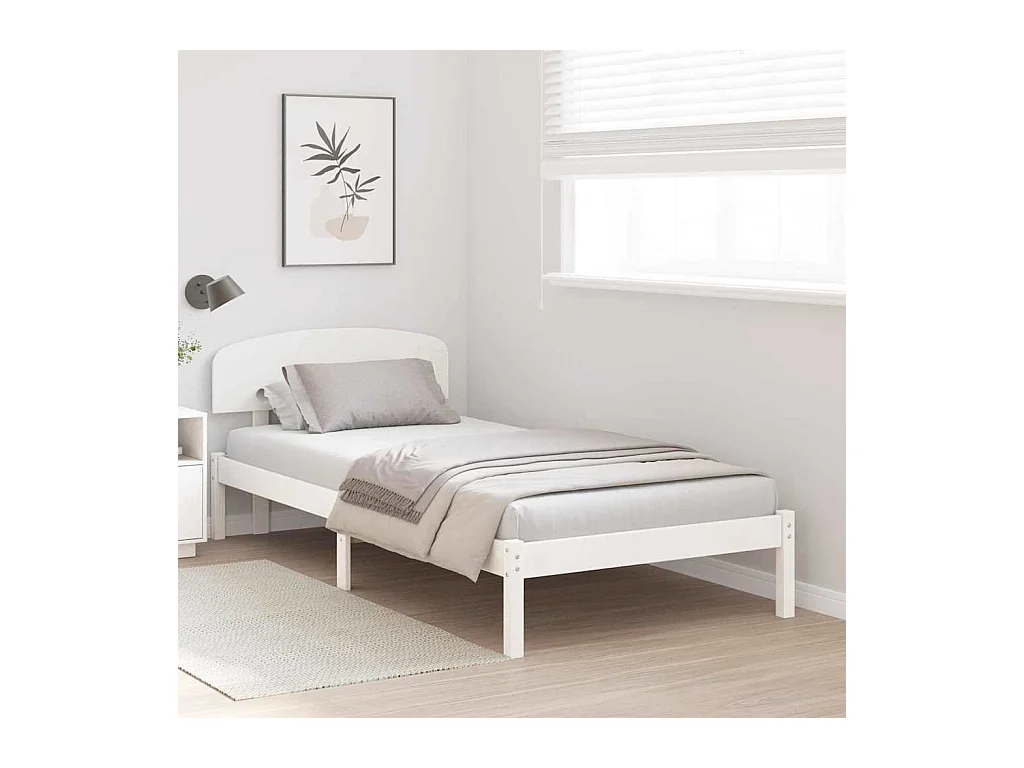 Estructura de cama Blanco 100 x 200 cm Madera maciza de Pino