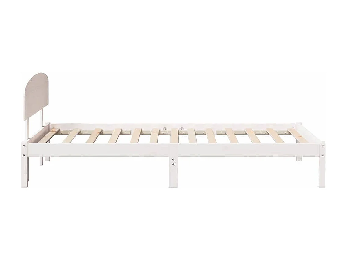 Cadre de lit avec tête de lit Blanc 100 x 200 cm Pin massif