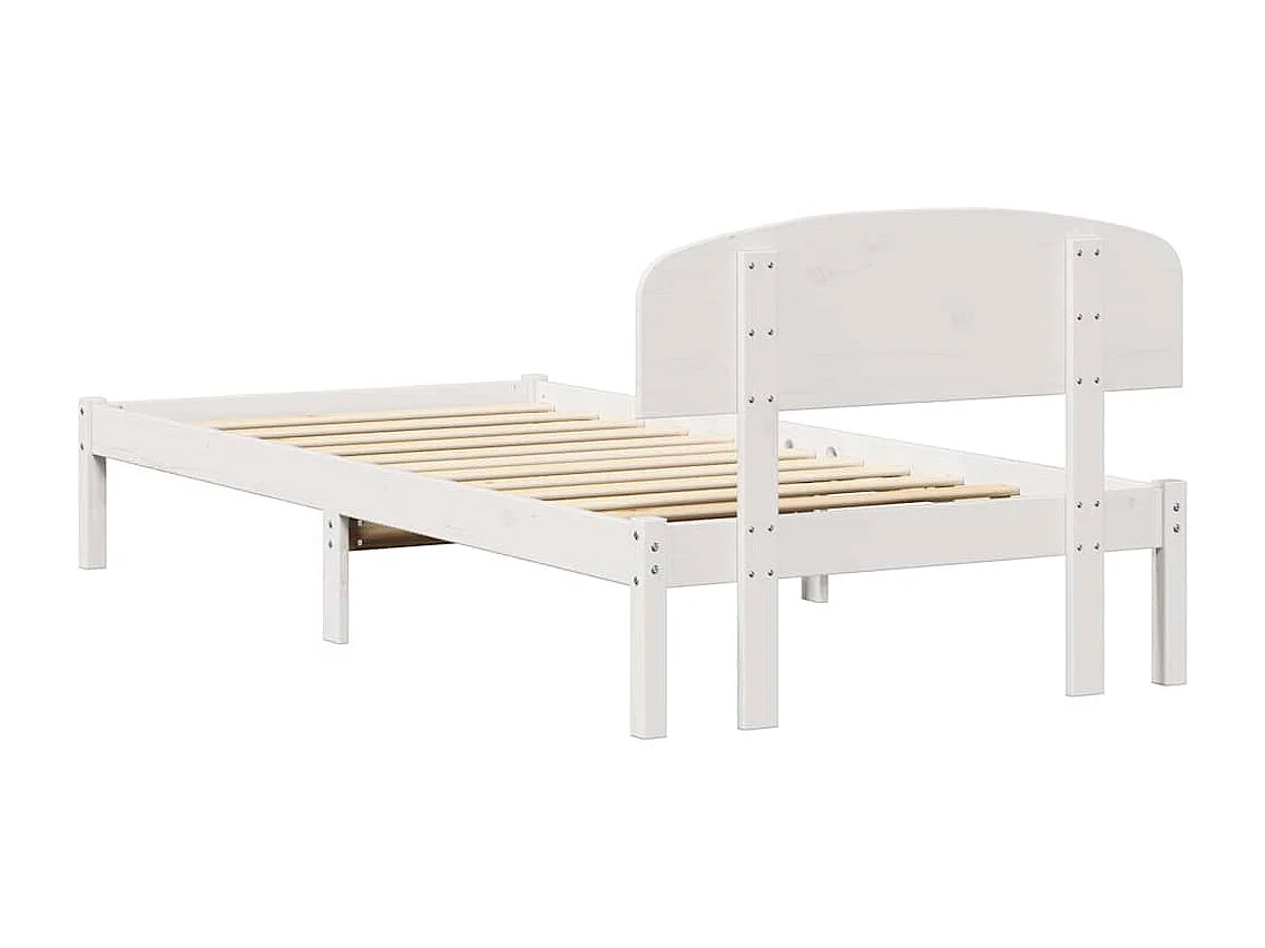 Cadre de lit avec tête de lit Blanc 100 x 200 cm Pin massif
