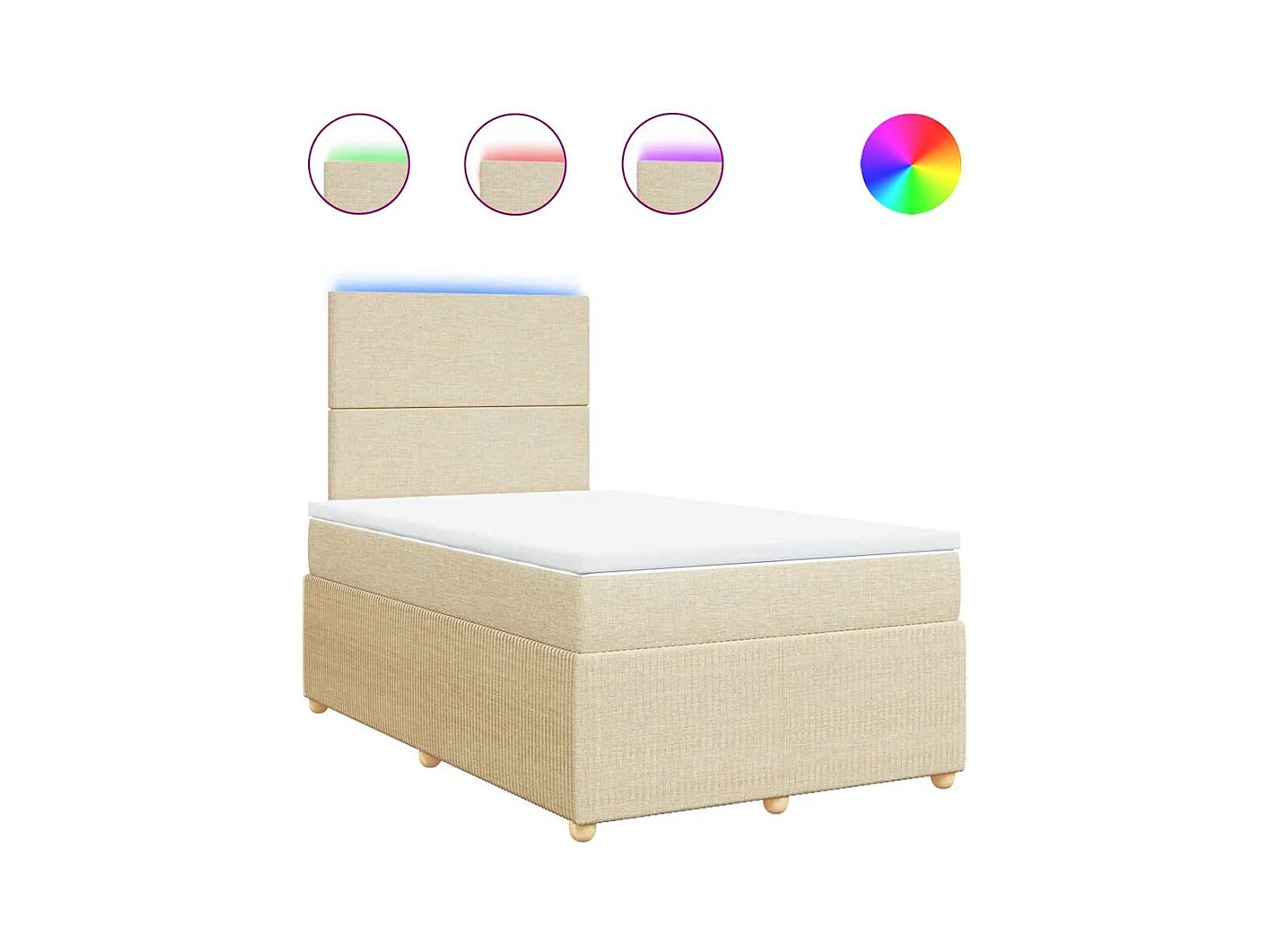 Boxspringbett mit Matratze Creme 120x200 cm Stoff