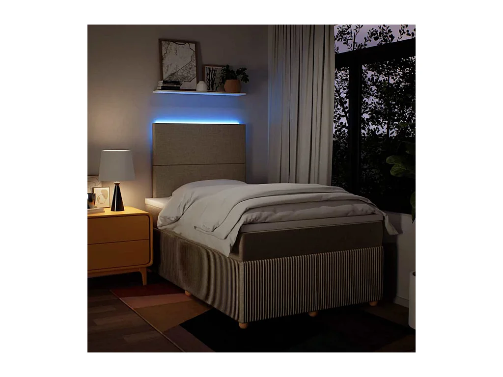 Boxspringbett mit Matratze Creme 120x200 cm Stoff
