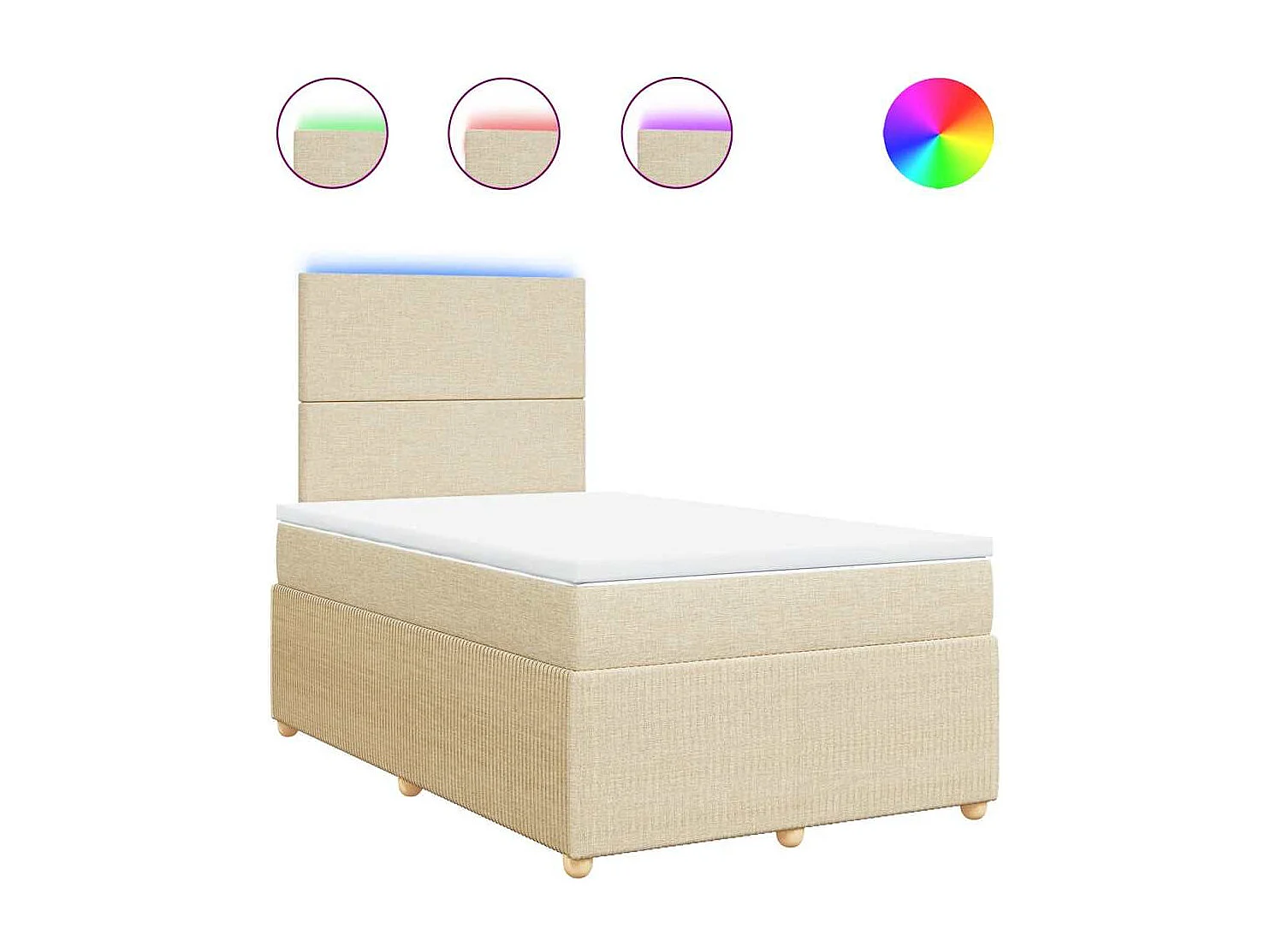 Boxspring met matras stof crèmekleurig 120x200 cm